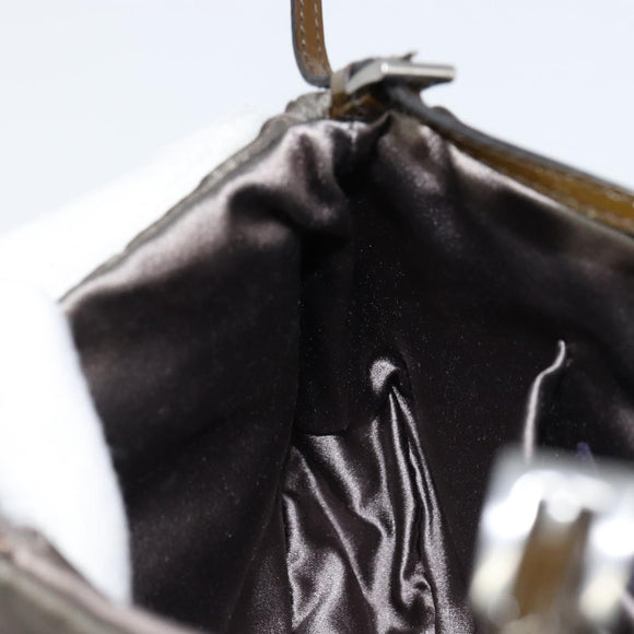 PRADA Shoulder Bag Nylon Khaki Silver Auth 155319