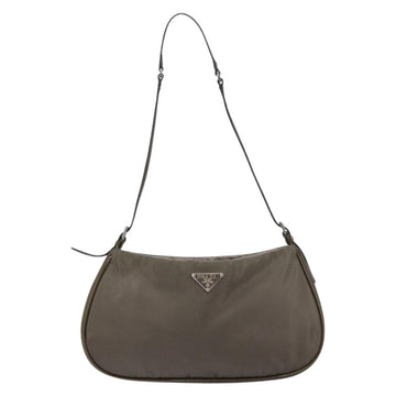 PRADA Shoulder Bag Nylon Khaki Silver Auth 155319 - 0