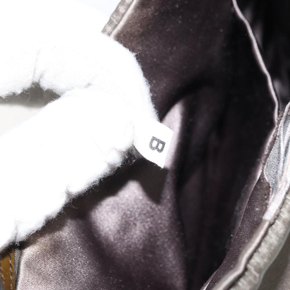 PRADA Shoulder Bag Nylon Khaki Silver Auth 155319