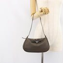 PRADA Shoulder Bag Nylon Khaki Silver Auth 155319-27