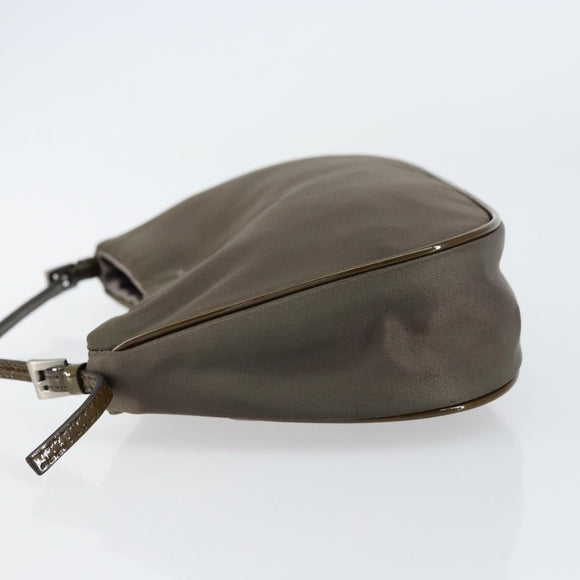 PRADA Shoulder Bag Nylon Khaki Silver Auth 155319