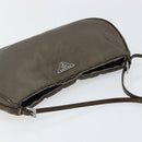 PRADA Shoulder Bag Nylon Khaki Silver Auth 155319-6