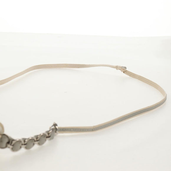 Christian Dior Trotter Romantic Shoulder Bag PVC White Silver Auth 155320V