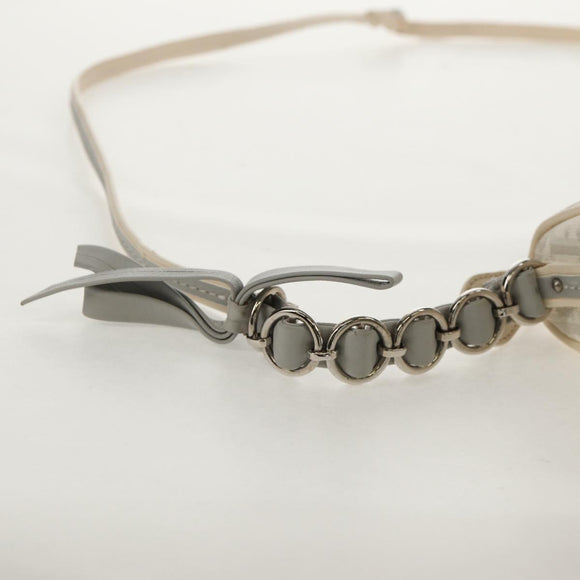 Christian Dior Trotter Romantic Shoulder Bag PVC White Silver Auth 155320V