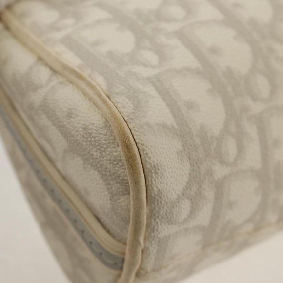 Christian Dior Trotter Romantic Shoulder Bag PVC White Silver Auth 155320V