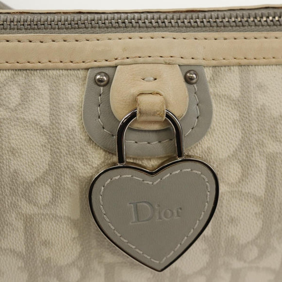 Christian Dior Trotter Romantic Shoulder Bag PVC White Silver Auth 155320V