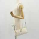 Christian Dior Trotter Romantic Shoulder Bag PVC White Silver Auth 155320V-28