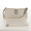 Christian Dior Trotter Romantic Shoulder Bag PVC White Silver Auth 155320V-28