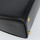 CELINE Hand Bag Leather Black Gold Auth 155321-16