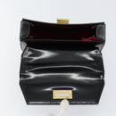 CELINE Hand Bag Leather Black Gold Auth 155321-19