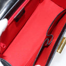 CELINE Hand Bag Leather Black Gold Auth 155321-10