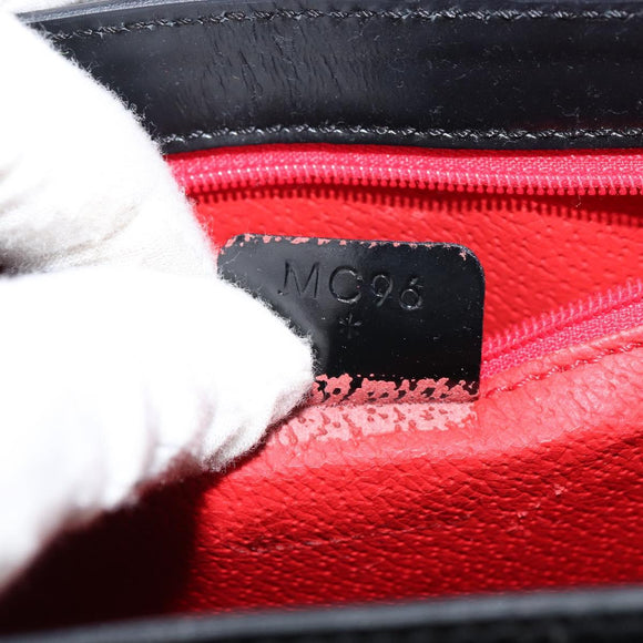 CELINE Hand Bag Leather Black Gold Auth 155321