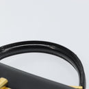 CELINE Hand Bag Leather Black Gold Auth 155321-8