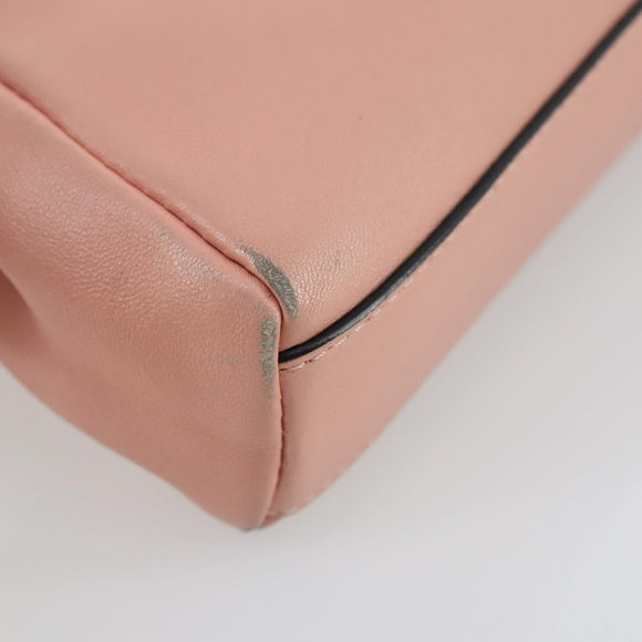 FENDI Micro Peek A Boo Hand Bag Leather 2way Pink Gold Auth 155322