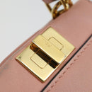 FENDI Micro Peek A Boo Hand Bag Leather 2way Pink Gold Auth 155322-18
