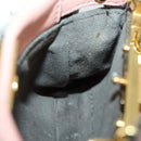 FENDI Micro Peek A Boo Hand Bag Leather 2way Pink Gold Auth 155322-19
