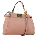 FENDI Micro Peek A Boo Hand Bag Leather 2way Pink Gold Auth 155322-1