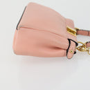 FENDI Micro Peek A Boo Hand Bag Leather 2way Pink Gold Auth 155322-3