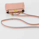FENDI Micro Peek A Boo Hand Bag Leather 2way Pink Gold Auth 155322-7