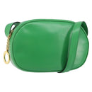 CELINE Shoulder Bag Leather Green Gold Auth 155324-1