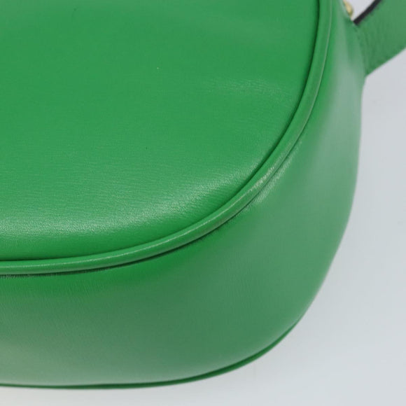 CELINE Shoulder Bag Leather Green Gold Auth 155324