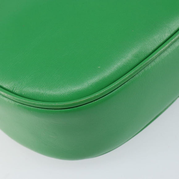 CELINE Shoulder Bag Leather Green Gold Auth 155324