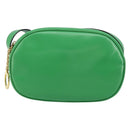 CELINE Shoulder Bag Leather Green Gold Auth 155324-2