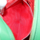 CELINE Shoulder Bag Leather Green Gold Auth 155324-20