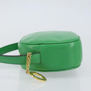 CELINE Shoulder Bag Leather Green Gold Auth 155324-5
