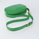 CELINE Shoulder Bag Leather Green Gold Auth 155324-7