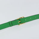 CELINE Shoulder Bag Leather Green Gold Auth 155324-8