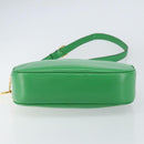 CELINE Shoulder Bag Leather Green Gold Auth 155324-9