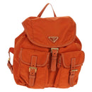 PRADA Backpack Nylon Orange Gold Auth 155325V-1