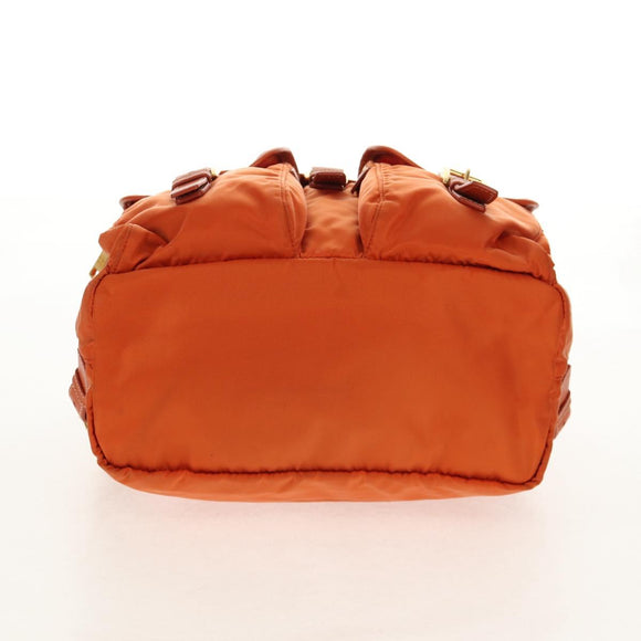 PRADA Backpack Nylon Orange Gold Auth 155325V