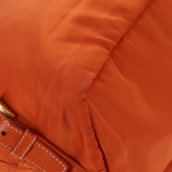 PRADA Backpack Nylon Orange Gold Auth 155325V