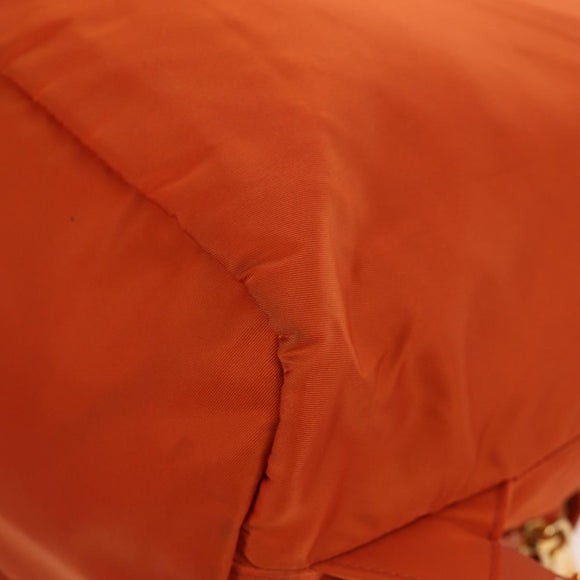 PRADA Backpack Nylon Orange Gold Auth 155325V