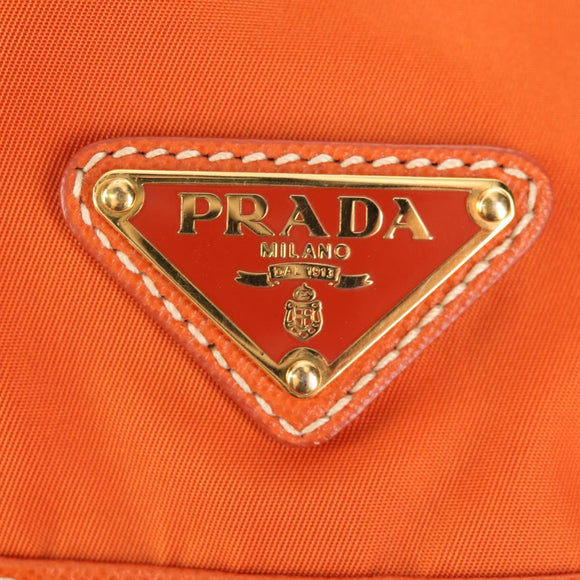PRADA Backpack Nylon Orange Gold Auth 155325V