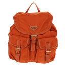PRADA Backpack Nylon Orange Gold Auth 155325V-2