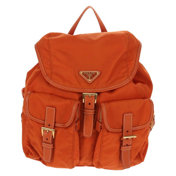PRADA Backpack Nylon Orange Gold Auth 155325V - 0