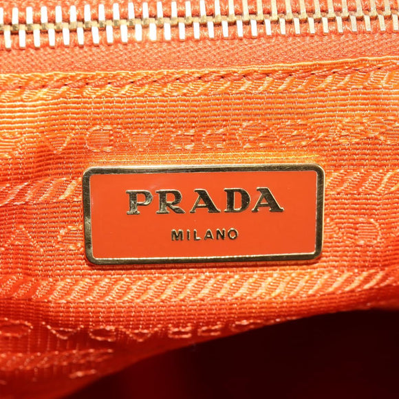 PRADA Backpack Nylon Orange Gold Auth 155325V