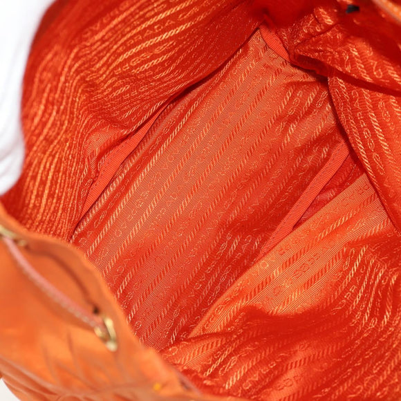 PRADA Backpack Nylon Orange Gold Auth 155325V