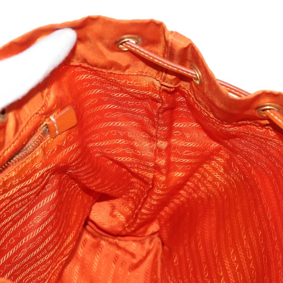 PRADA Backpack Nylon Orange Gold Auth 155325V