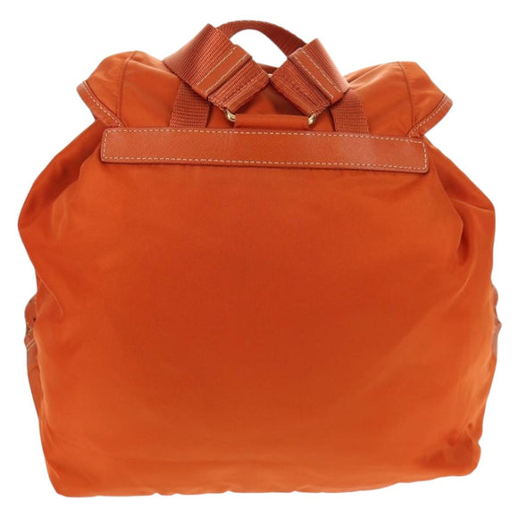 PRADA Backpack Nylon Orange Gold Auth 155325V
