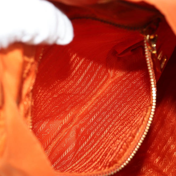 PRADA Backpack Nylon Orange Gold Auth 155325V