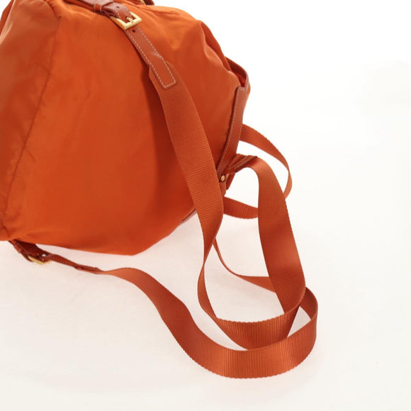 PRADA Backpack Nylon Orange Gold Auth 155325V