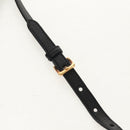 PRADA Ribbon Hand Bag Leather 2way Black Gold Auth 155326V-10