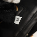 PRADA Ribbon Hand Bag Leather 2way Black Gold Auth 155326V-24