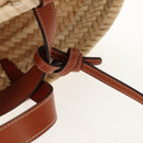 CELINE Panniers Hand Bag Raffia 2way Beige Auth 155327M-11