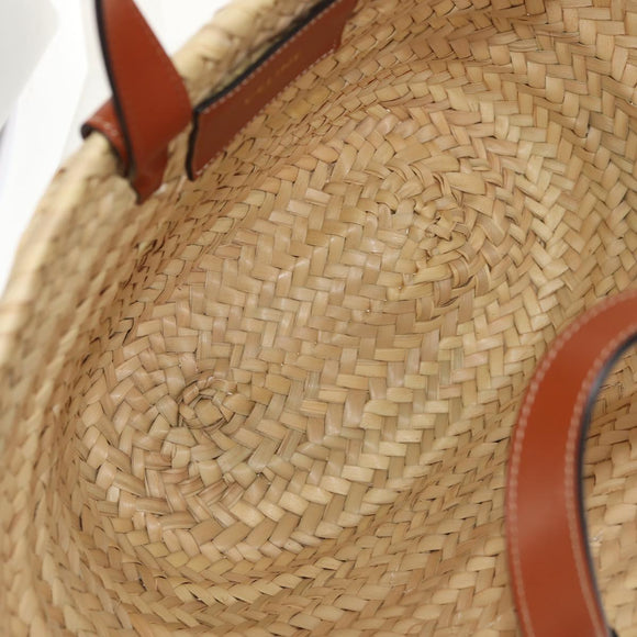 CELINE Panniers Hand Bag Raffia 2way Beige Auth 155327M