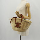 CELINE Panniers Hand Bag Raffia 2way Beige Auth 155327M-23
